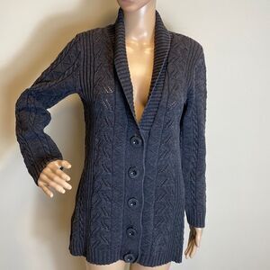 ❤️Last Chance Leo & Nicole gray cable knit cotton cardigan sweater size M